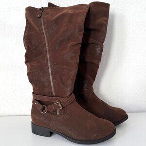 New Torrid Brown Faux Leather Knee Boot - Size 11WW